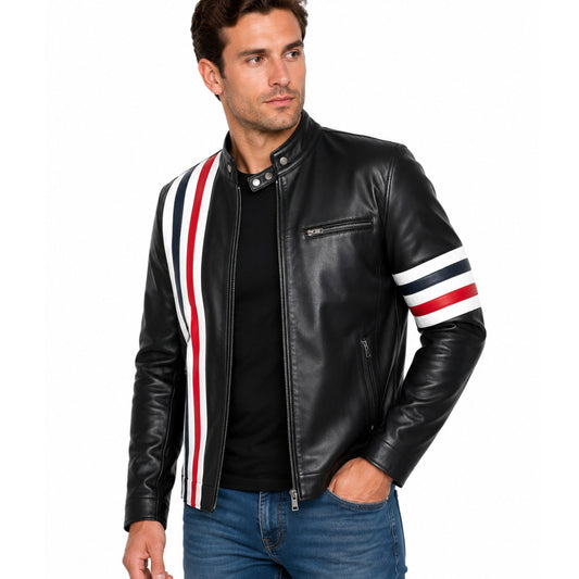 Captain America Peter Fonda Easy Rider Black Leather Jacket