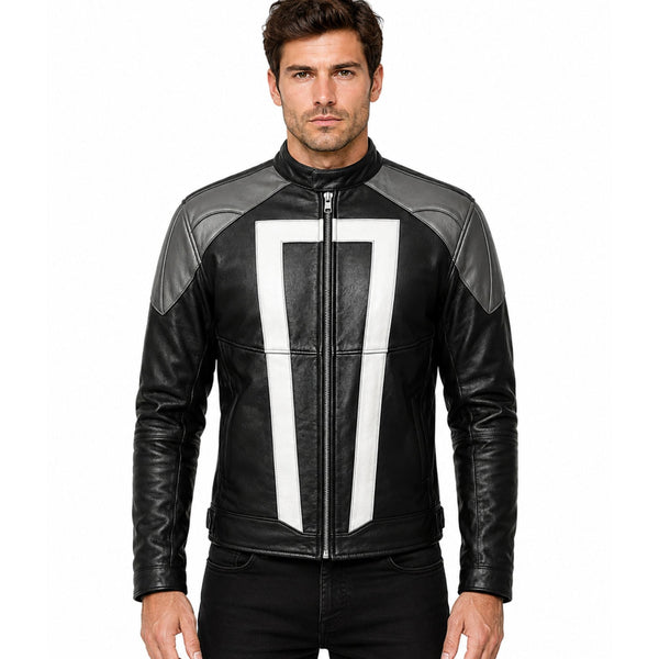 Agents of Shield Ghost Rider Leather Jacket Flame Skull Leather Jacket - AshesWear