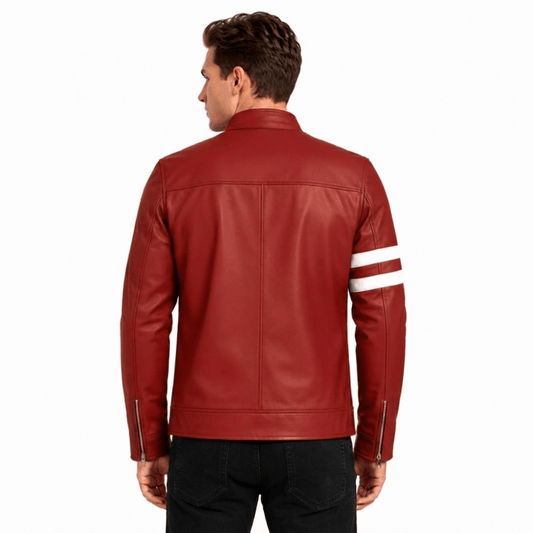Ben 10 Alien Force Albedo Red Leather Jacket Halloween Costume for Men - AshesWear