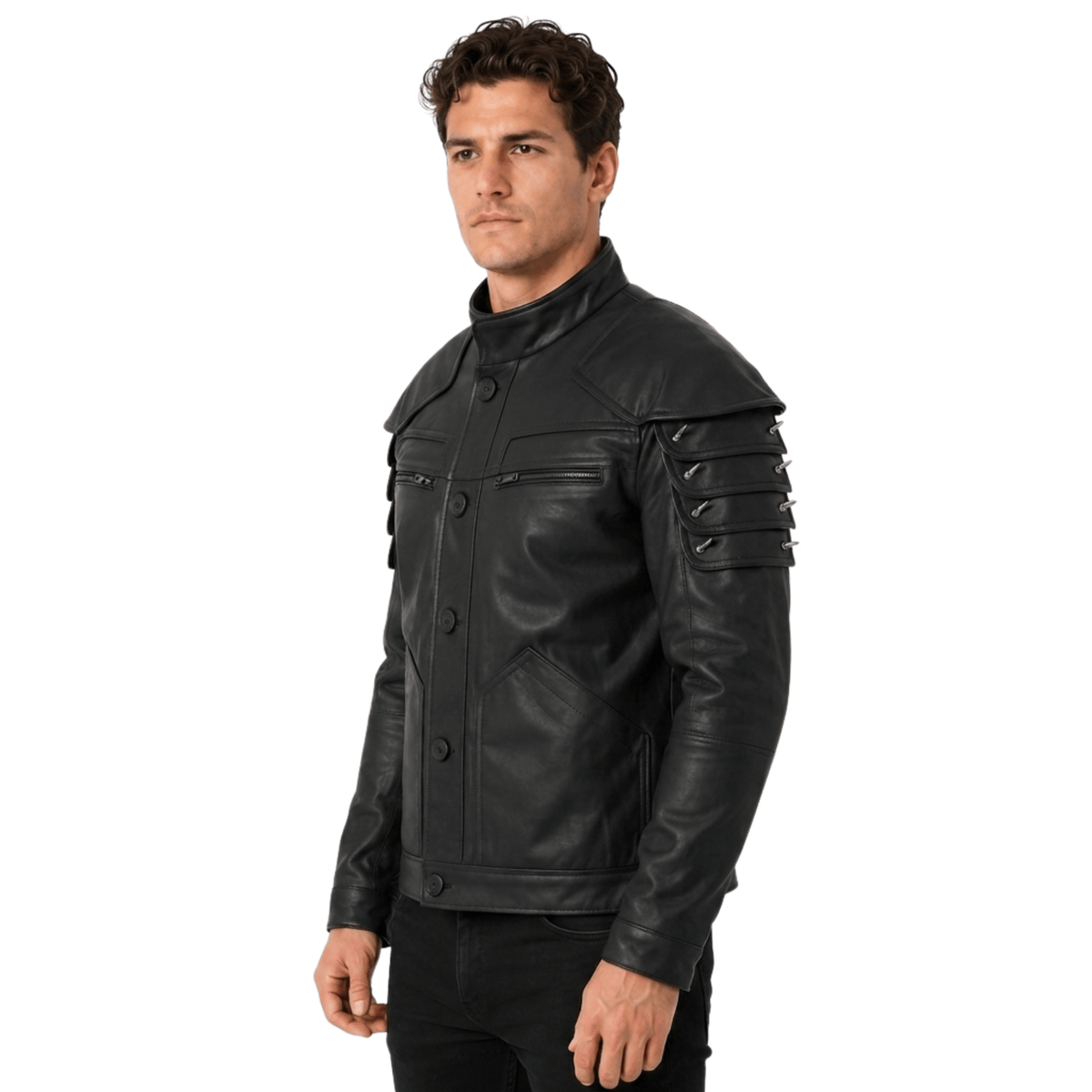 Cyberpunk 2077 V Samurai Wolf School Black Leather Jacket - AshesWear