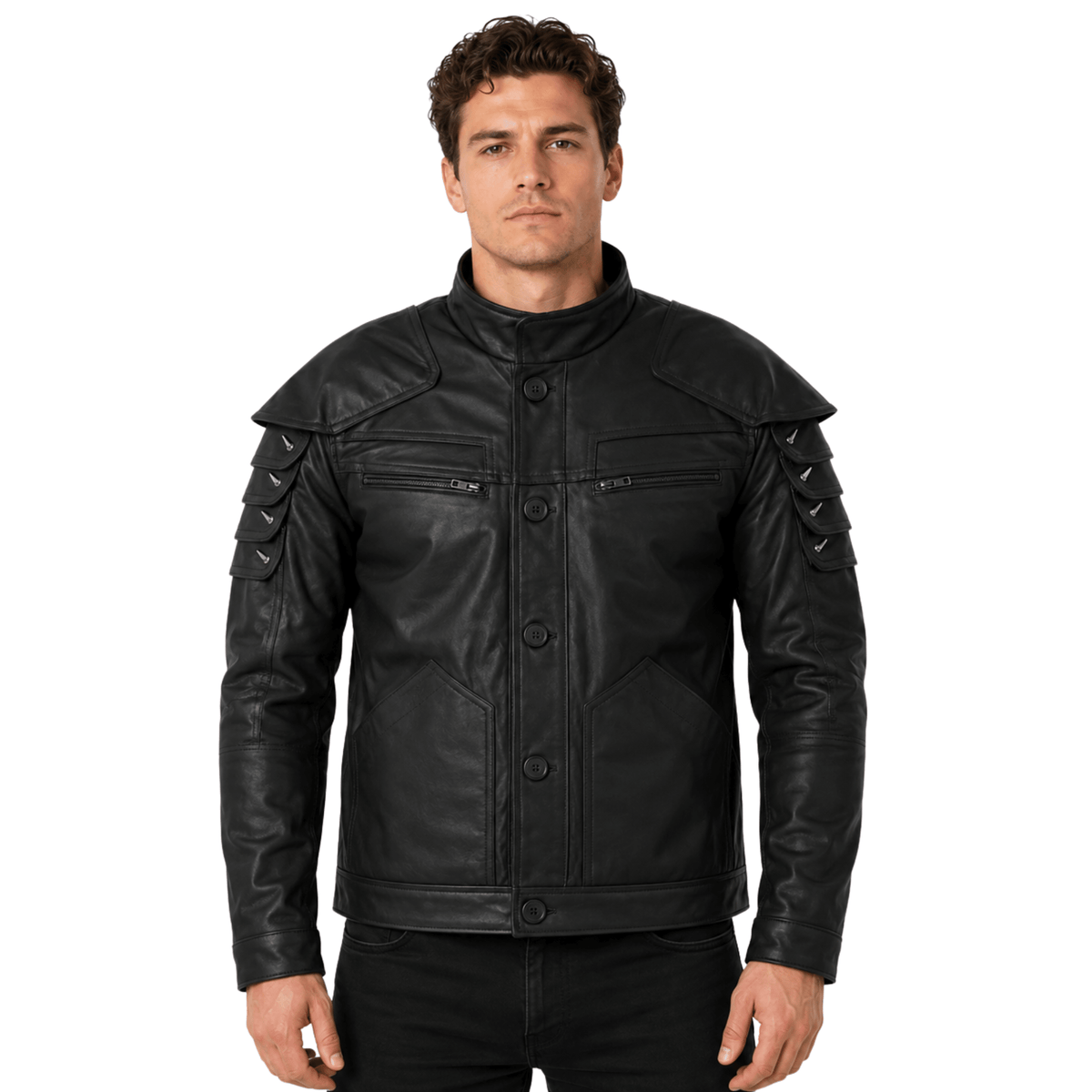 Cyberpunk 2077 V Samurai Wolf School Black Leather Jacket - AshesWear