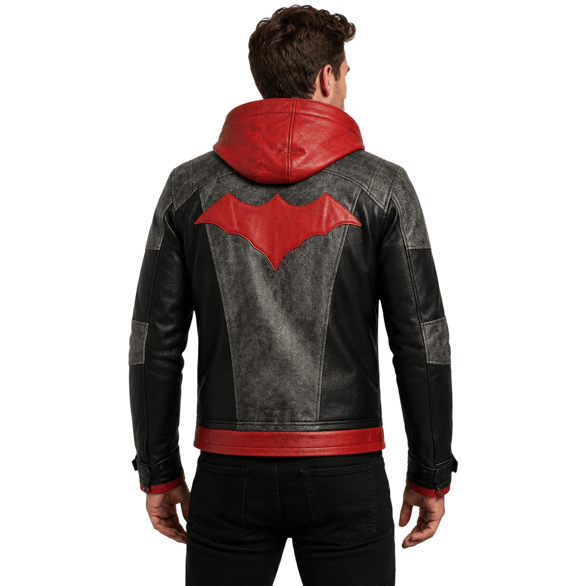 Jason Todd Red Hood Black Distressed Leather Jacket - AshesWear