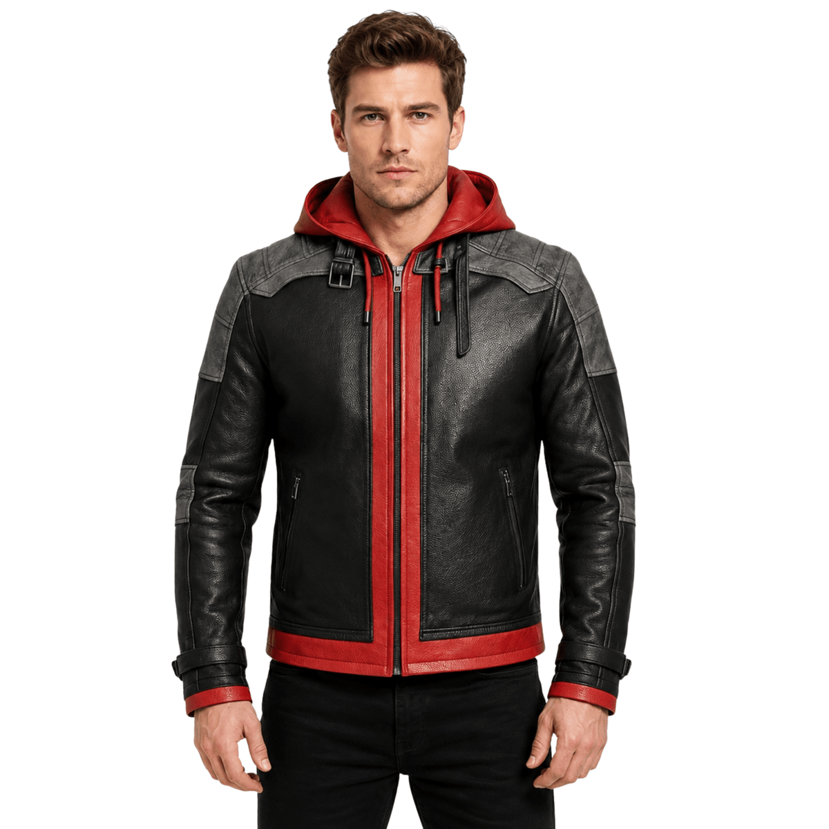 Jason Todd Red Hood Black Distressed Leather Jacket - AshesWear