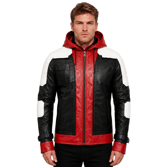 Jason Todd Red Hood White Leather Jacket Men's - AshesWear