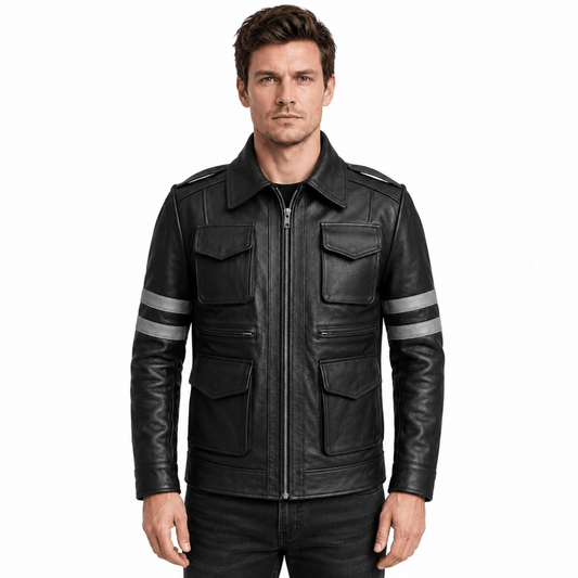 Resident Evil 6 Leon Kennedy Black Leather Jacket – Halloween Costume - AshesWear