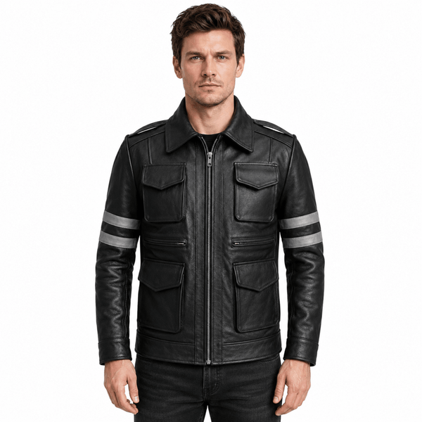Resident Evil 6 Leon Kennedy Black Leather Jacket – Halloween Costume - AshesWear