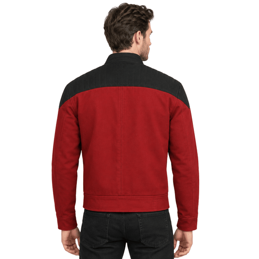 Star Trek Next Generation Red Captain Picard Duty Cotton Jacket - AshesWear