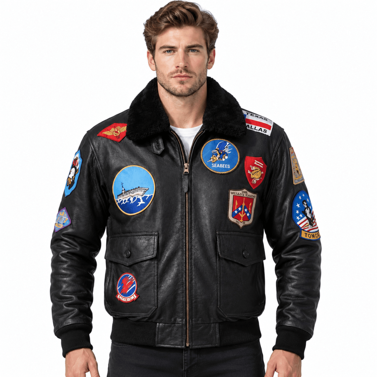 Tom Cruise Top Gun Pete Maverick Cowhide Leather Aviator Jacket - AshesWear