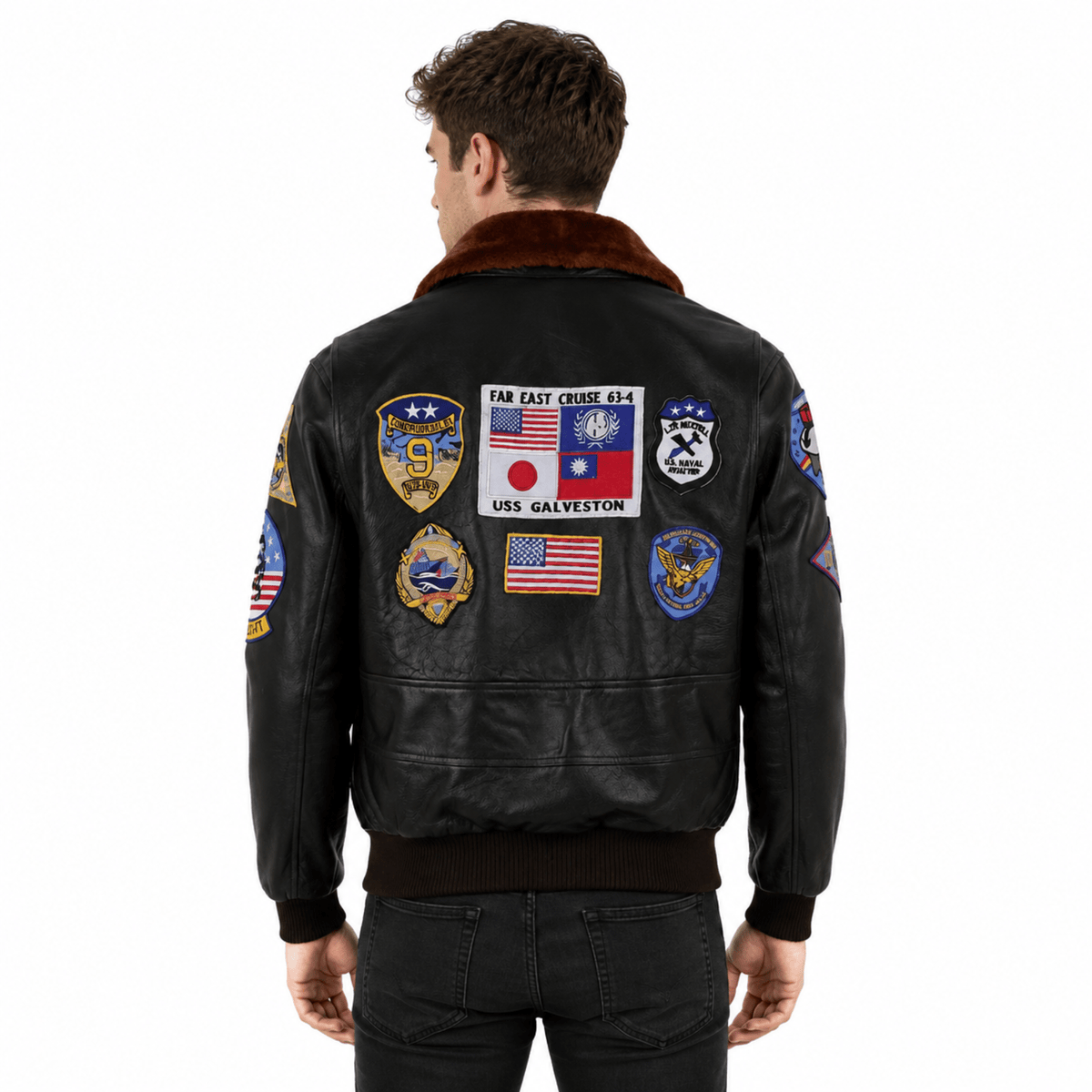 Tom Cruise Top Gun Pete Maverick Flight Pilot Bomber Aviator Jacket – Genuine Cowhide Leather with Fur Collar - AshesWear