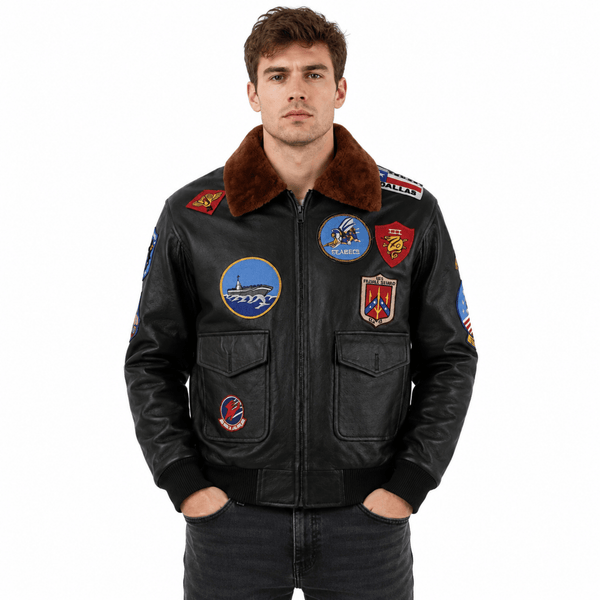 Tom Cruise Top Gun Pete Maverick Flight Pilot Bomber Aviator Jacket – Genuine Cowhide Leather with Fur Collar - AshesWear